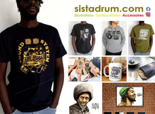 Charger l'image dans la galerie, Textiles bio personnalisés sistadrum.com accessoires reggae argile céramique roots artistes portraits toile local biologique