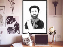 Charger l'image dans la galerie, Sa Majesté Hailé Sélassié 1st King of King Lion of Judah Lord of lords  Afrique Rasta music reggae Roots Roots&Culture Peinture Gouache dessin Portrait Art