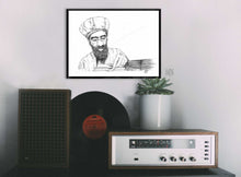 Charger l'image dans la galerie, Jah observer Afrique Rasta Compositeur Chanteur Jamaique SOund system music reggae Roots Roots&Culture Peinture A4 dessin Portrait Art