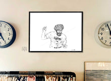 Charger l'image dans la galerie, Jah observer Afrique Rasta Compositeur Chanteur Jamaique SOund system music reggae Roots Roots&Culture Peinture Gouache dessin Portrait Art