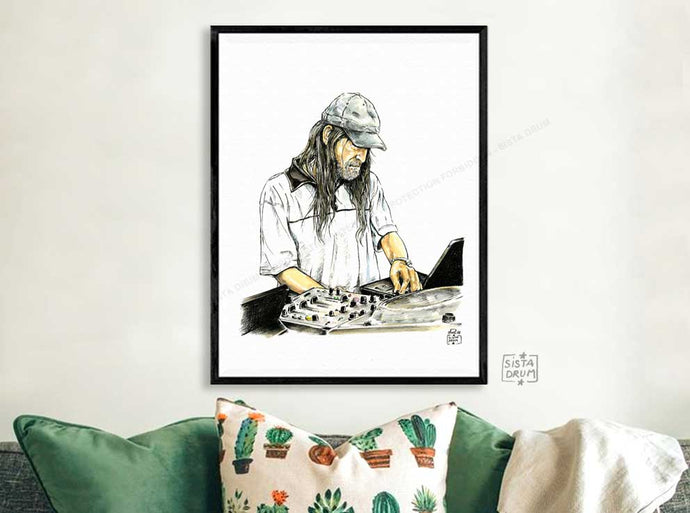 Jah Tubbys Afrique Rasta Compositeur Chanteur Jamaique SOund system music reggae Roots Roots&Culture Peinture Gouache dessin Portrait Art 