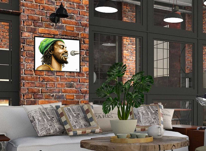 Peter Tosh chanteur Reaggae Roots&Culture Music Toile Art Gouache Portraits