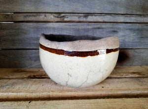 Pot en terre émaillée enfumée Cuisson Raku sababou Sista drum fait main 