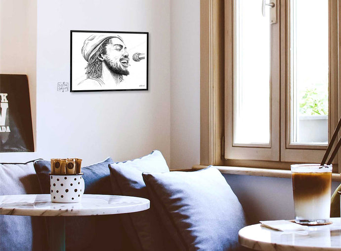Peter Tosh chanteur Reaggae Roots&Culture Music Toile Art Gouache Portraits