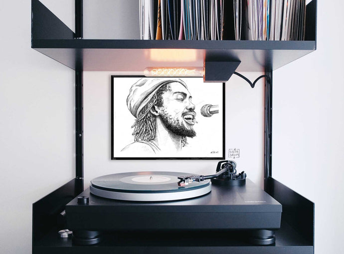 Peter Tosh chanteur Reaggae Roots&Culture Music A4 Art Sista Drum Portraits