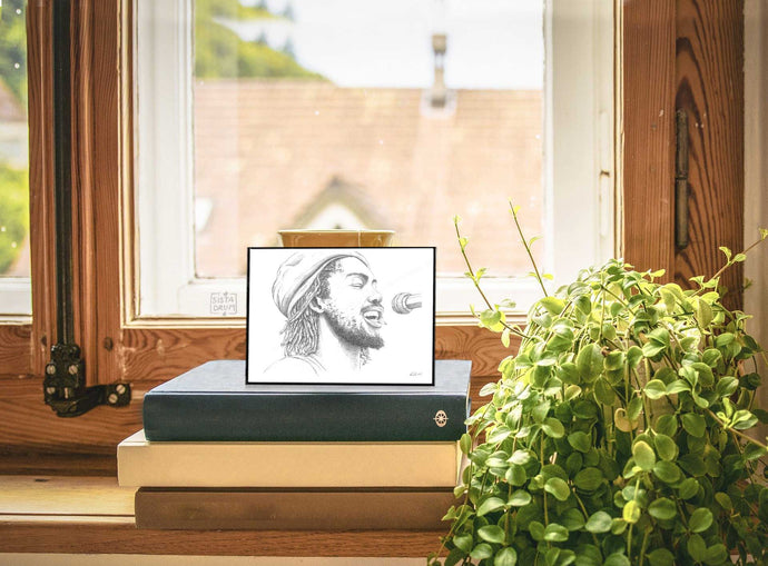 Peter Tosh Afrique Rasta Compositeur Chanteur Jamaique SOund system music reggae Roots Roots&Culturenoir blanc  dessin Portrait Art 