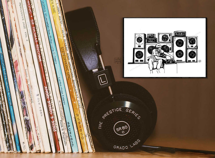 Soundman carte postale illustration sound system sista drum