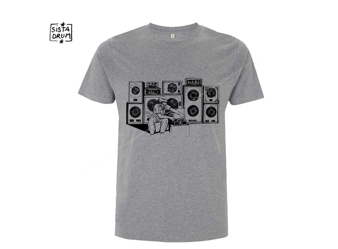 tshirt teeshirt tee shirt gris bio ethique reggae soundman sistadrum